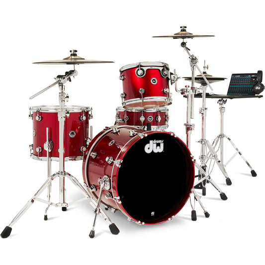 Drum Workshop DWe 4-Piece Drum Kit Bundle - Black Cherry Metallic Lacquer