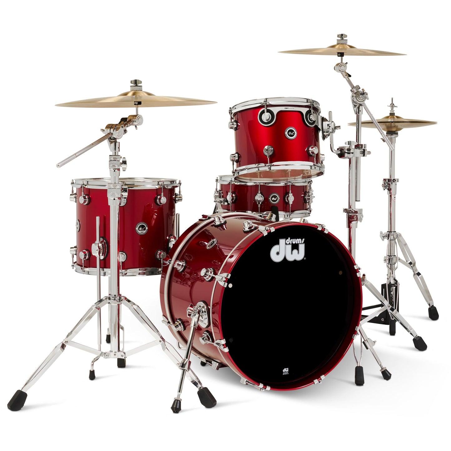Drum Workshop DWe 4-Piece Drum Kit Bundle - Black Cherry Metallic Lacquer