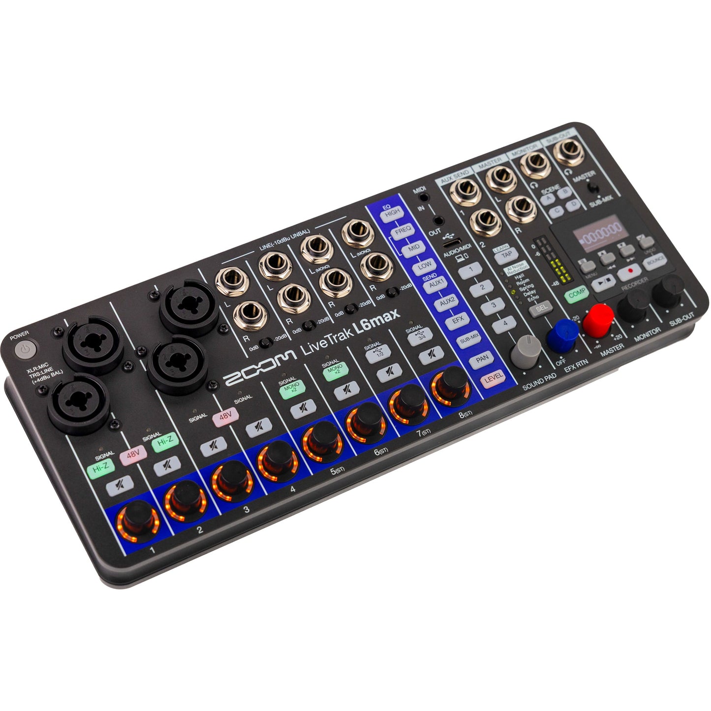 Zoom L6Max Portable 12-Channel Battery Powered Live Mixer and Recorder