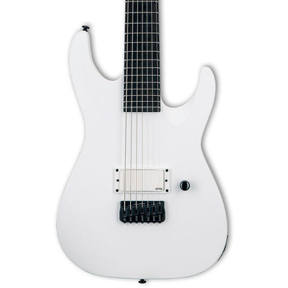 ESP LTD M-7HT Baritone 7-String Arctic Metal Electric Guitar, Snow White Satin