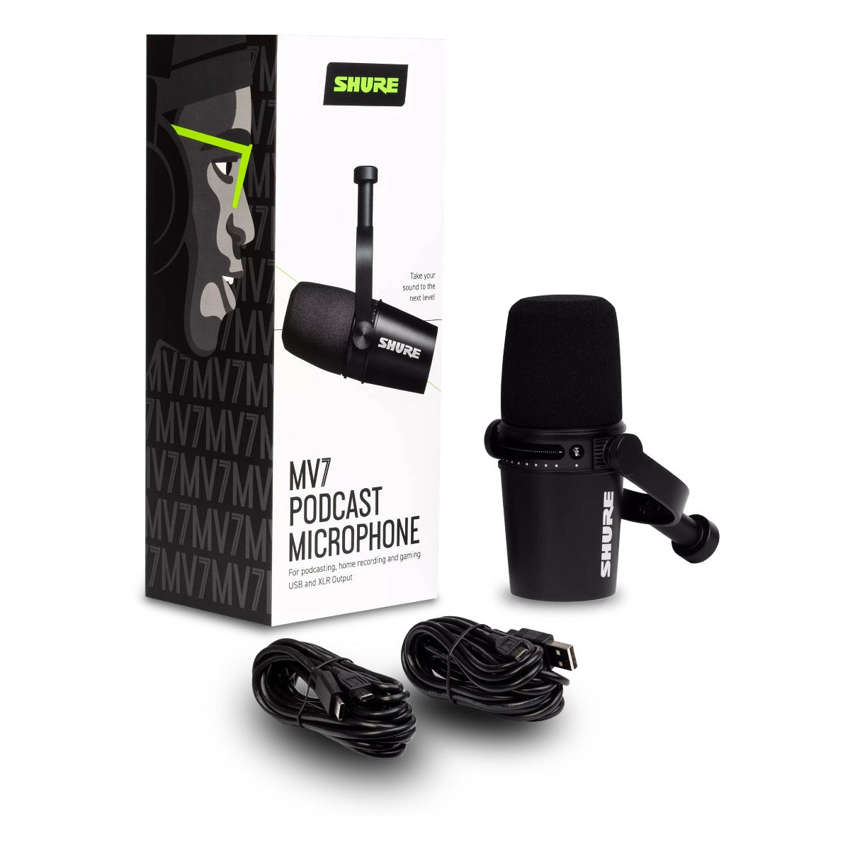 Shure MV7-K MV7 Podcast Microphone - Black