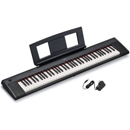 Yamaha NP32 76-Key Lightweight Portable Keyboard in Black with Power Supply