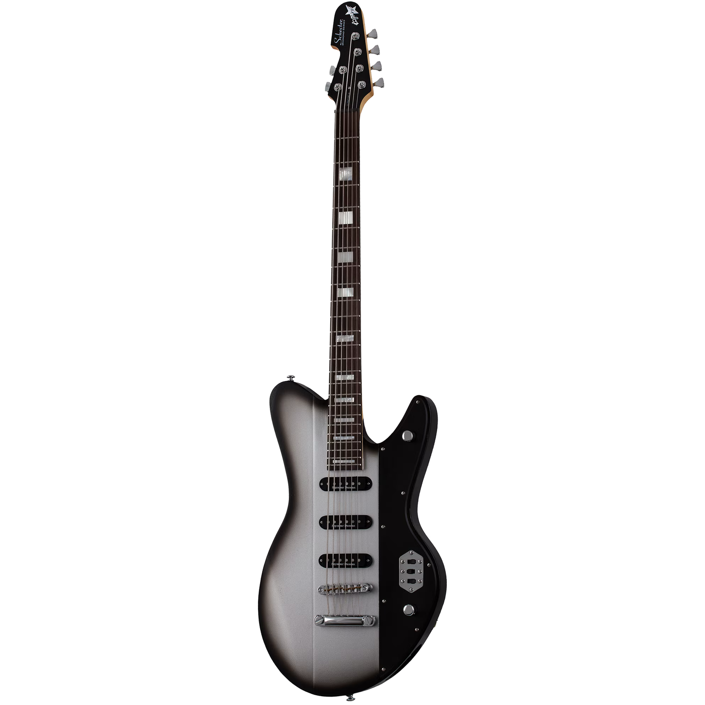 Schecter Robert Smith UltraCure VI Baritone Electric Guitar - Silver Burst Pearl