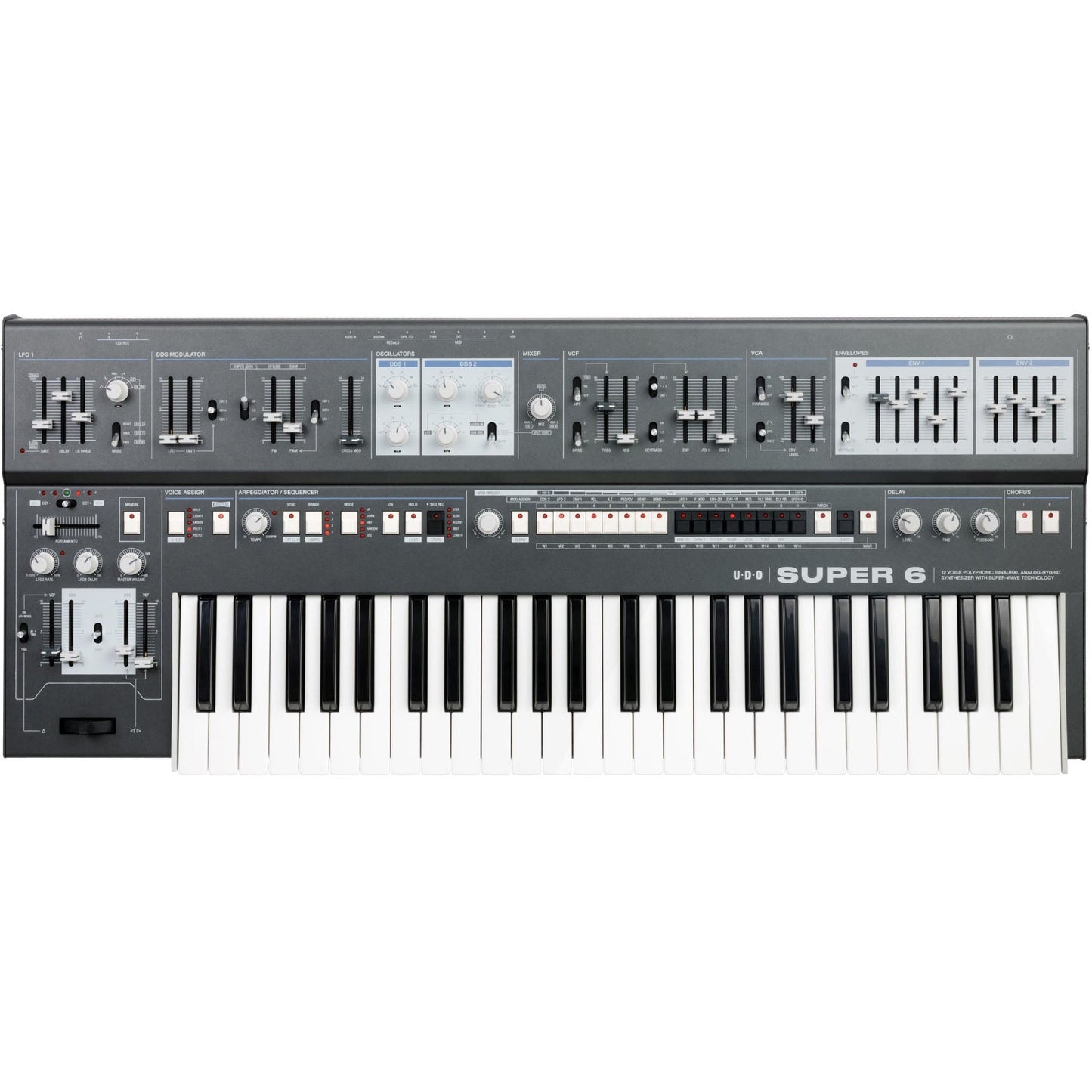 UDO Audio Super 6 Polyphonic Synthesizer - Gray