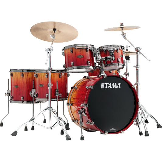 Tama Starclassic Walnut/Birch 5-Piece Shell Pack - Vermillion Bosse Fonce Fade