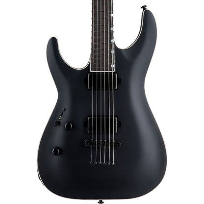 ESP LTD MH-1000 Baritone Left Handed Electric Guitar, Black Satin