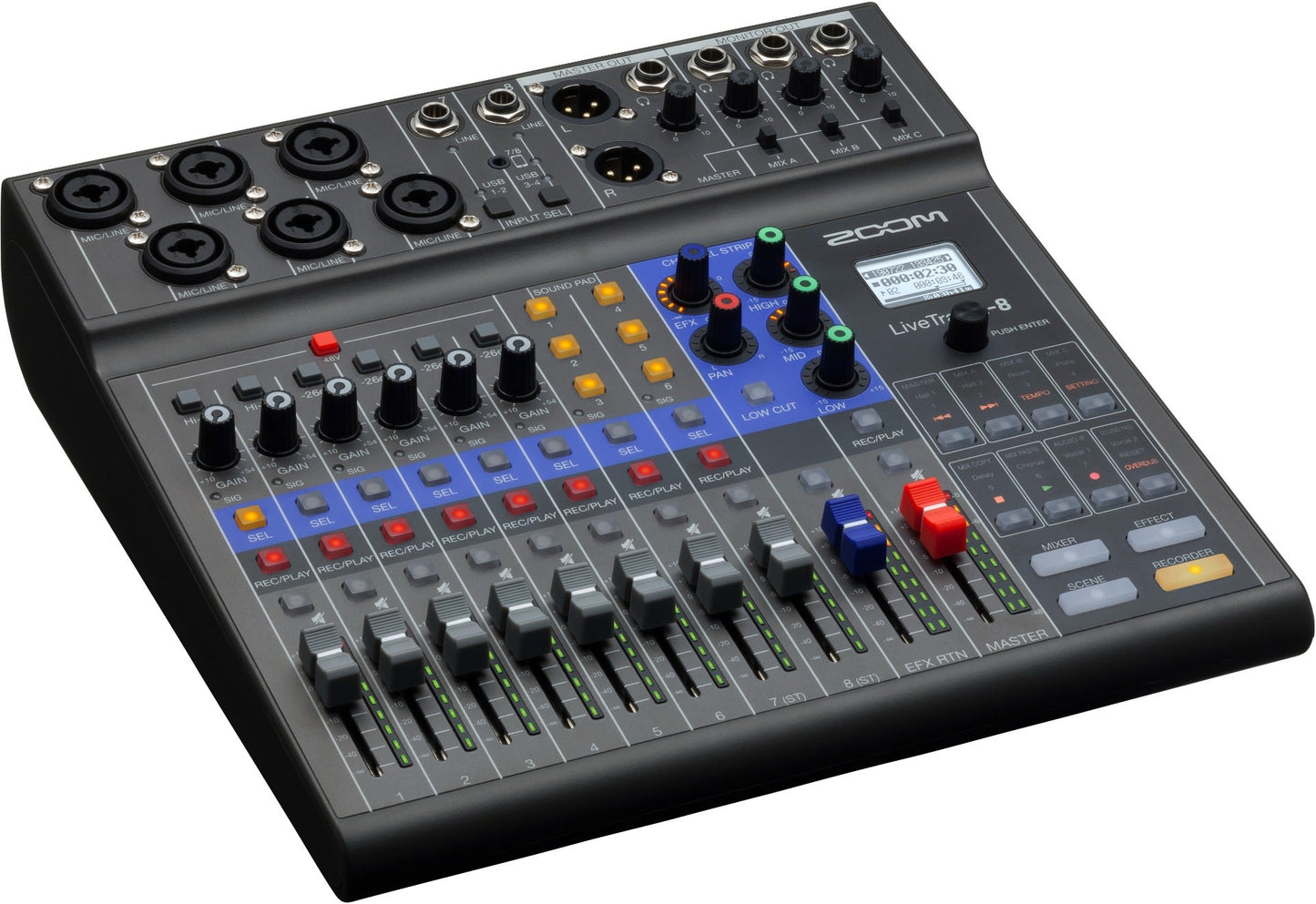 Zoom LiveTrak L-8 Rack Mountable Live Mixer/Recorder