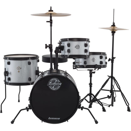 Ludwig LC178X029 Questlove Pocket Kit w/ Hardware & Cymbals in White Sparkle