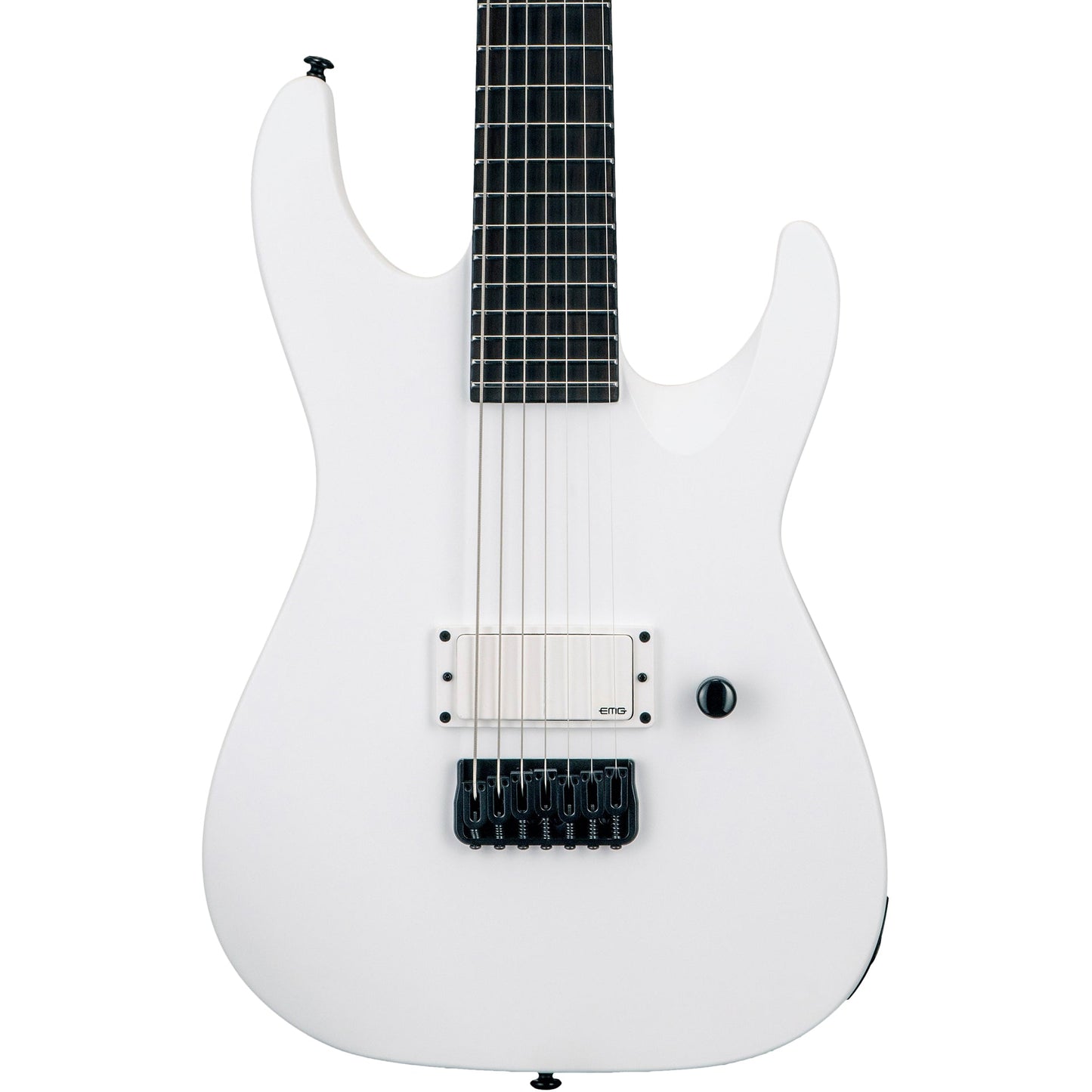 ESP LTD M-7HT Baritone 7-String Arctic Metal Electric Guitar, Snow White Satin