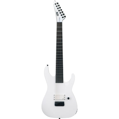 ESP LTD M-7HT Baritone 7-String Arctic Metal Electric Guitar, Snow White Satin