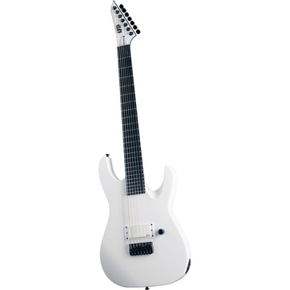 ESP LTD M-7HT Baritone 7-String Arctic Metal Electric Guitar, Snow White Satin