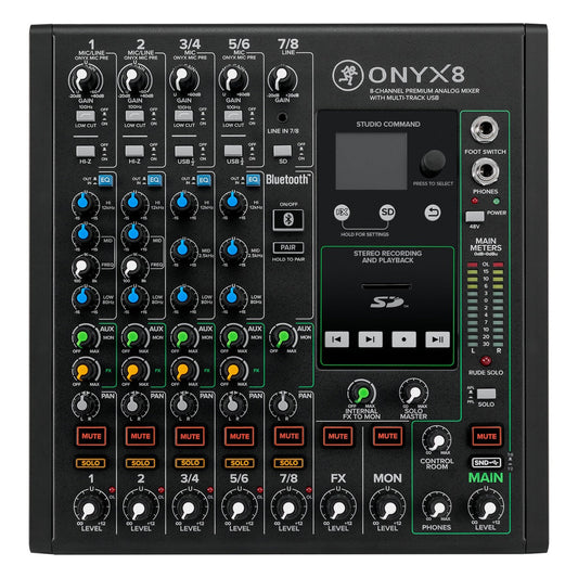 Mackie Onyx8 8-Channel Premium Analog Mixer with Multi-Track USB
