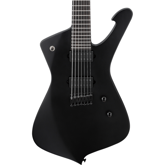Ibanez ICTB721BFK Iceman Iron Label 7 String Electric Guitar, Black Flat
