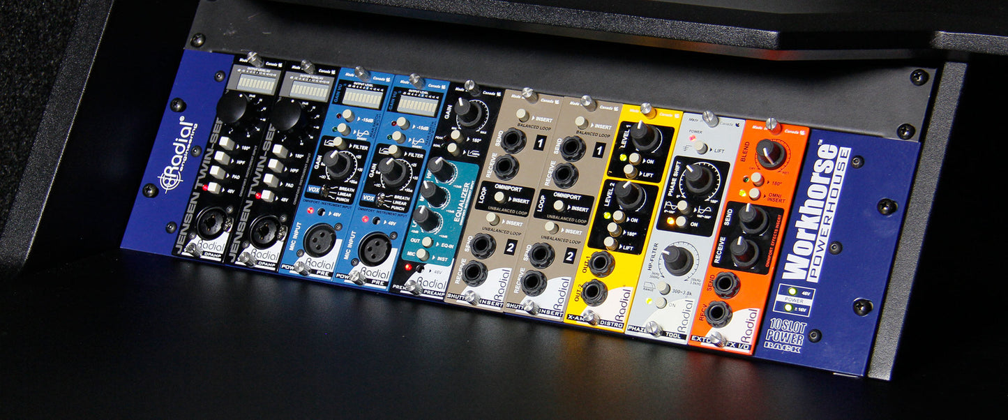 Radial WorkHorse Powerhouse 10 Slot 500-Series Rack