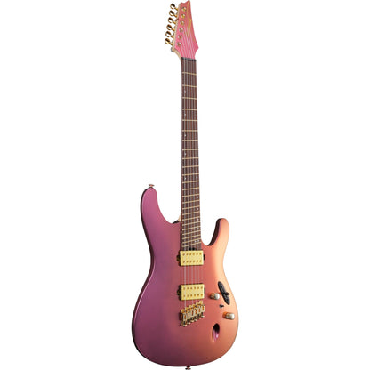 Ibanez SML721 S Axe Design Lab Multi-Scale Electric Guitar, Rose Gold Chameleon